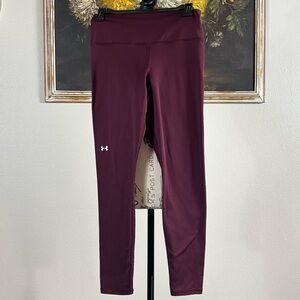 Under Armour Womens Burgundy Ankle Leggings Size Small